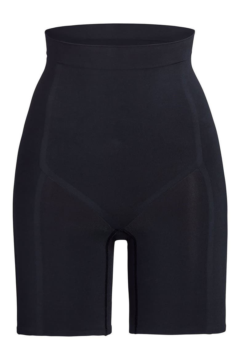 High Waist Bonded Shorts, Alternate, color, ONYX