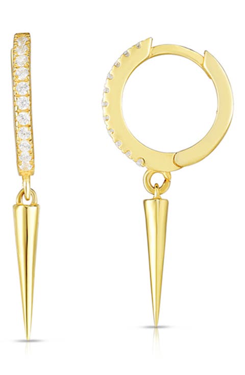 CZ Spike Huggie Hoop Earrings