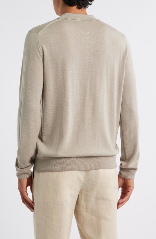 Aurélien Long Sleeve Cashwool® Polo Sweater In Gray