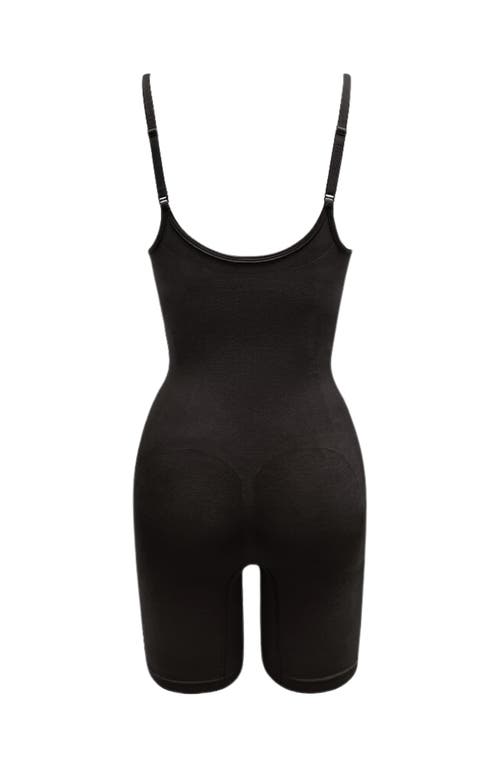 Proclaim Mid-thigh Plant-based Shapewear Bodysuit In Black