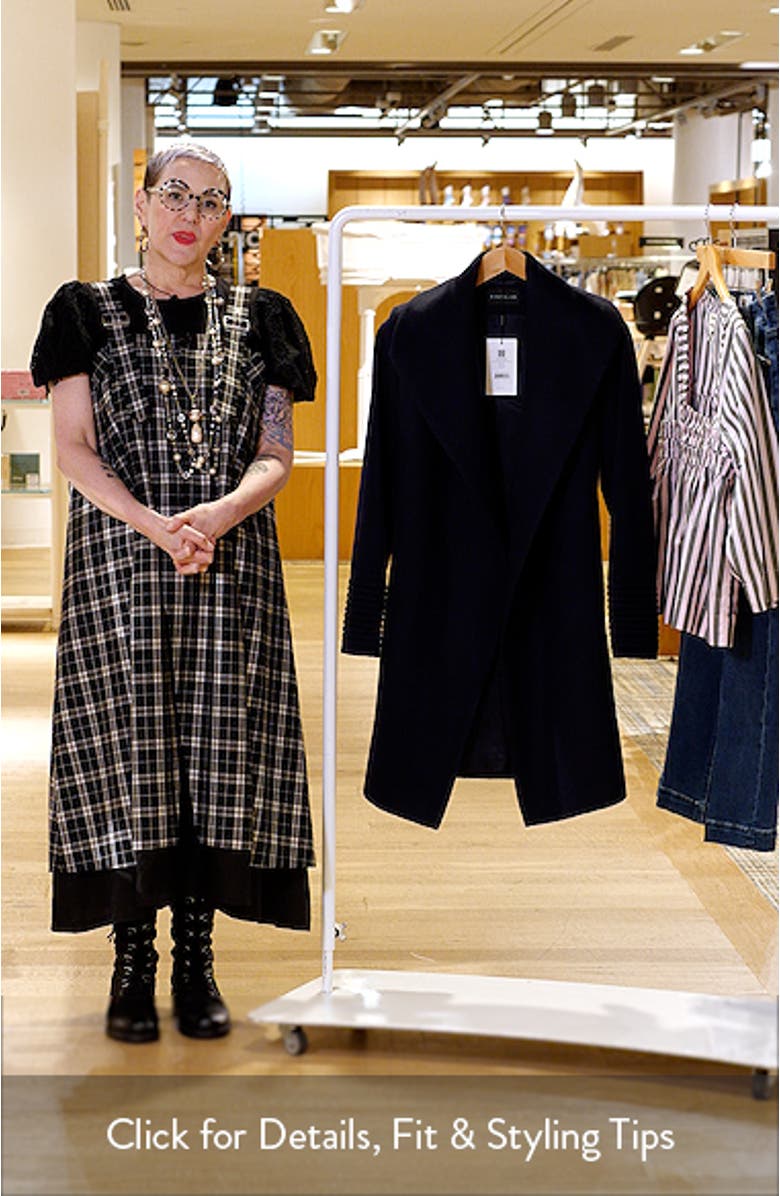 Shawl Collar Tie Belt Midweight Alpaca Blend Wrap Coat, sales video thumbnail