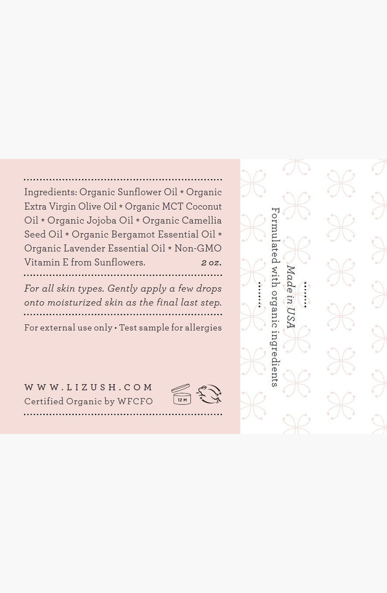 Lizush Organic Facial Oil, Alternate, color, NO COLOR