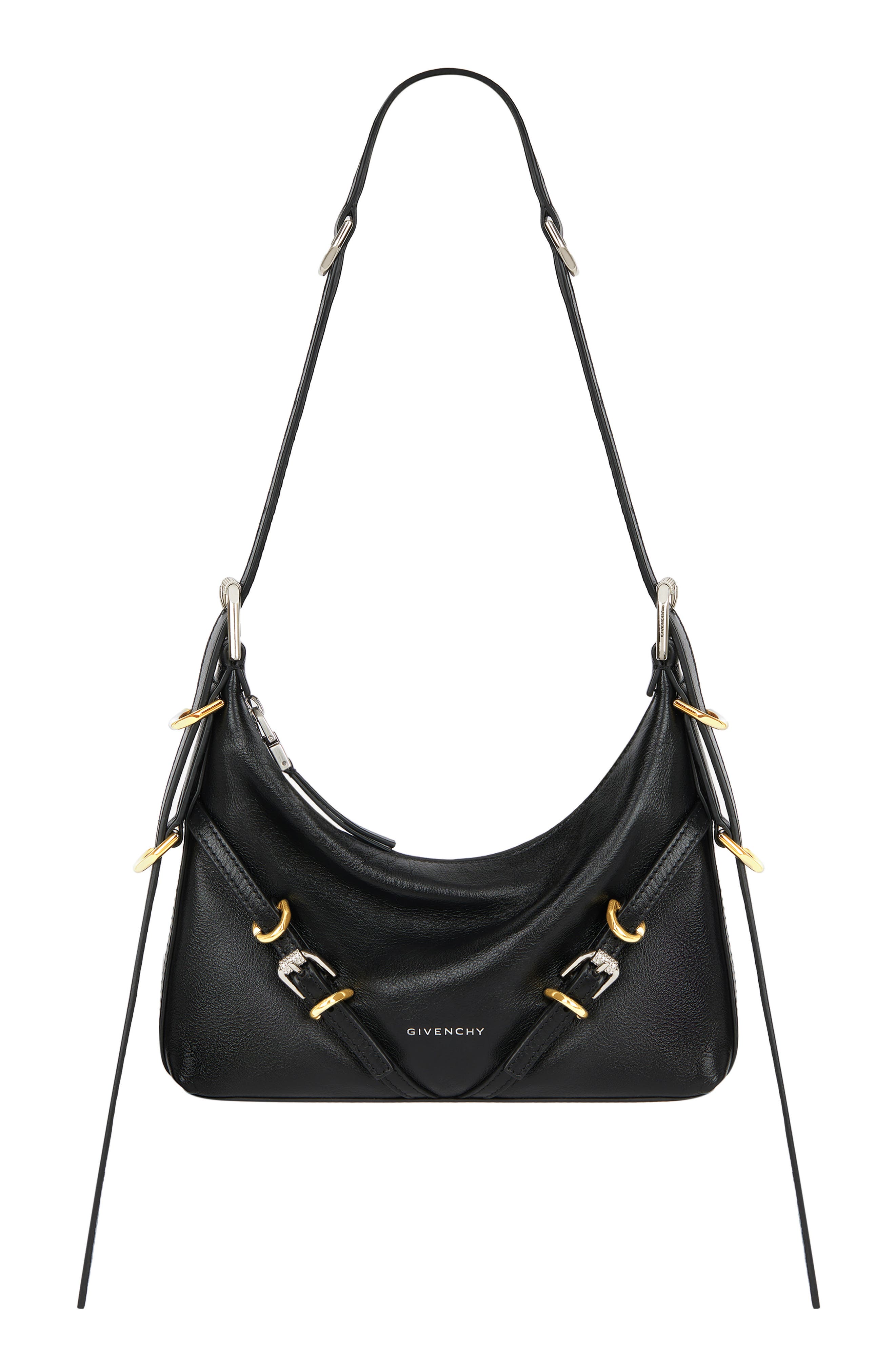 Givenchy Mini Voyou Leather Hobo, Main, color, 