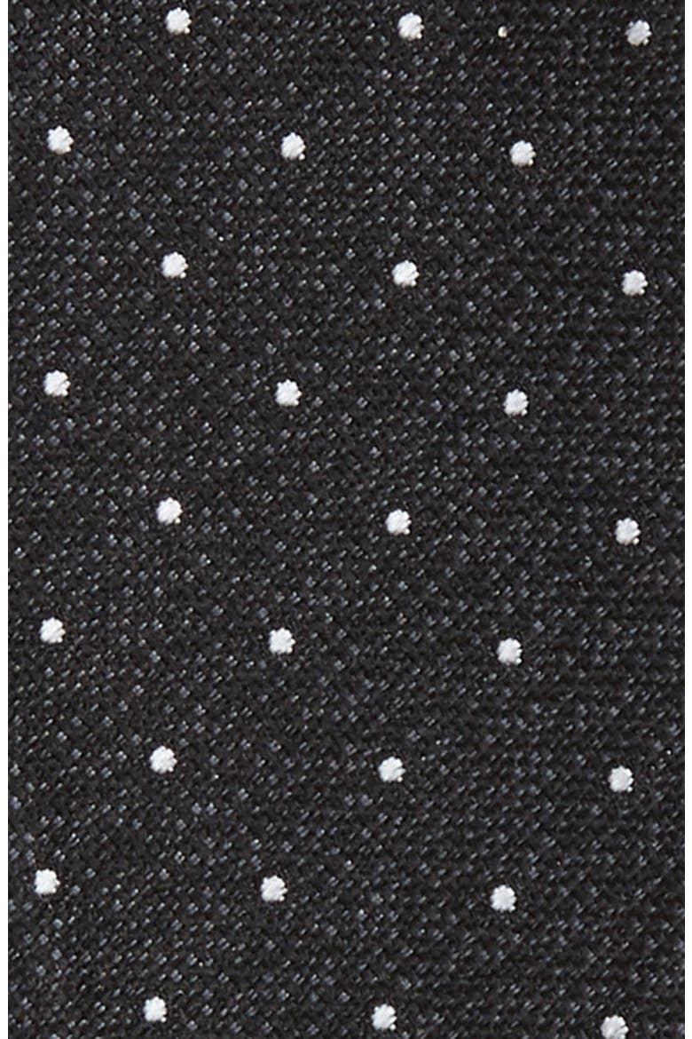 Polka Dot Silk Bow Tie, Alternate, color, BLACK