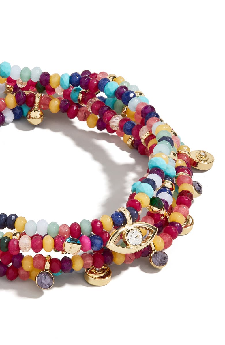 BaubleBar Evil Eye Layered Bracelet, Alternate, color, Bright Multi