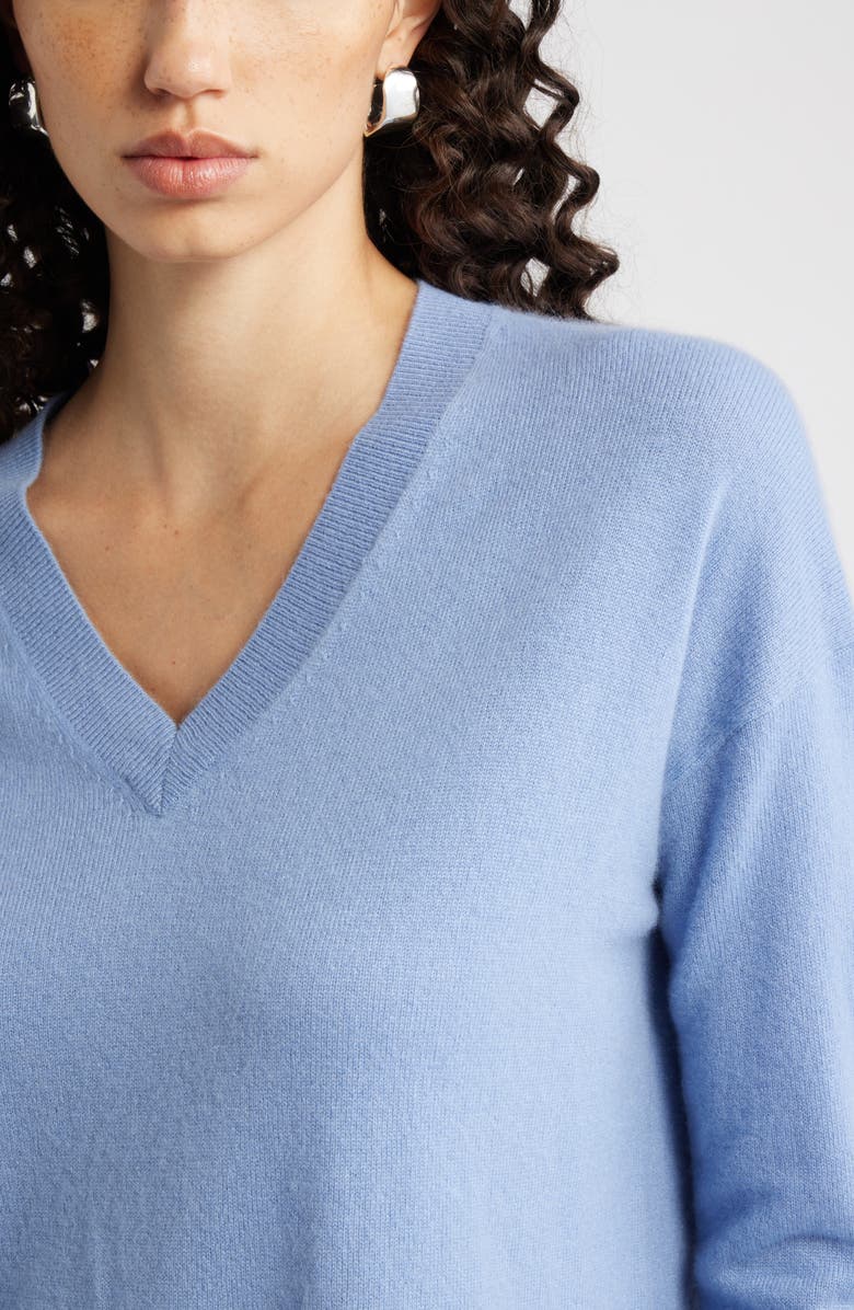 Nordstrom V-Neck Cashmere Sweater, Alternate, color, Blue Bel Air