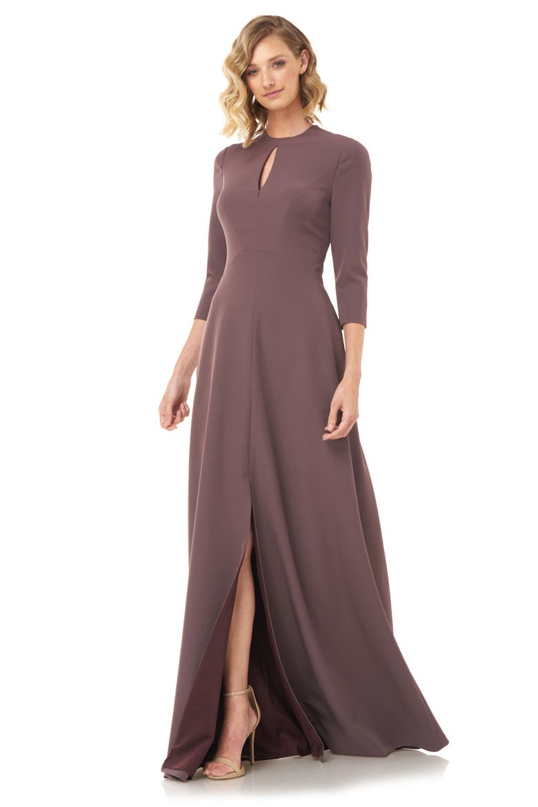 Hannah Stretch Crepe A-Line Gown, Alternate, color, MINK