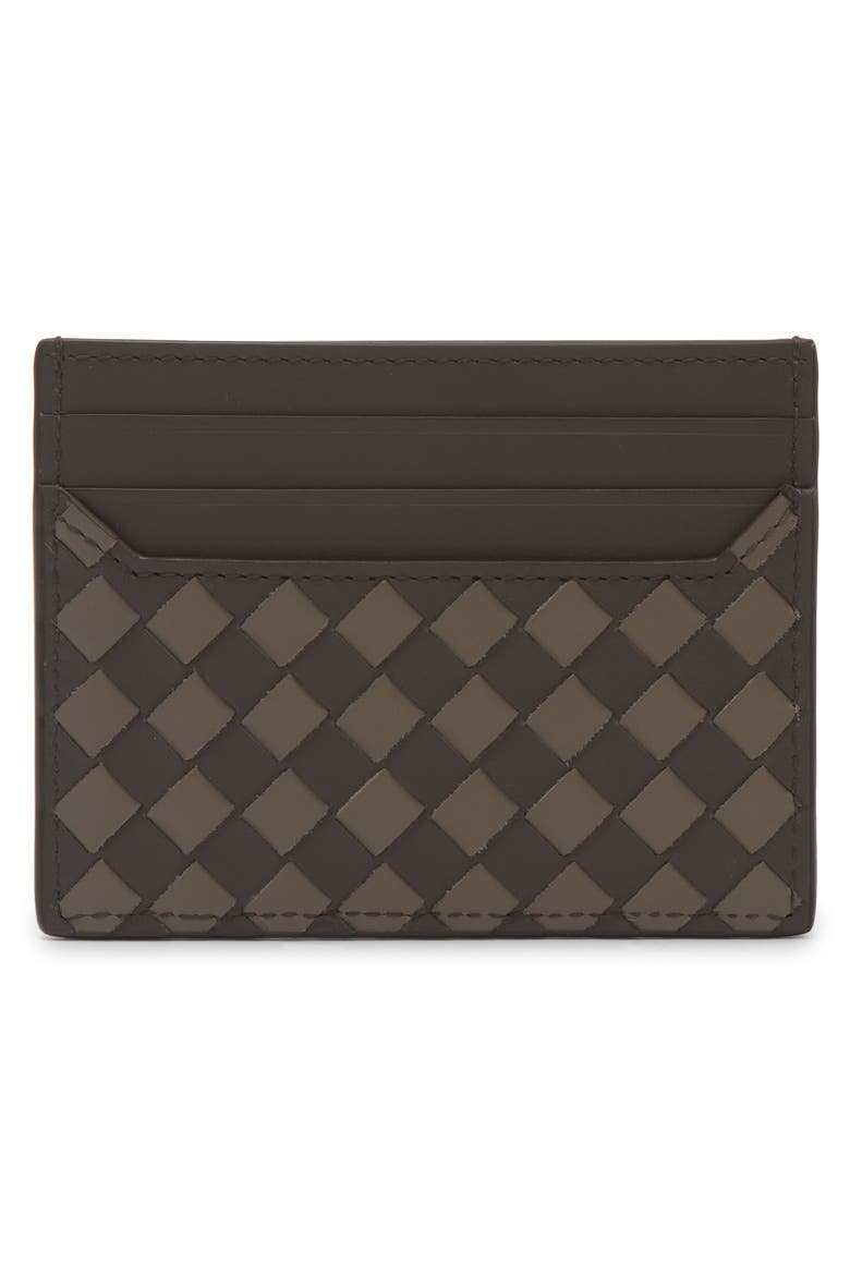 Small Intrecciato Horizontal Card Holder, Alternate, color, 1362 LAPILLI DRIZZLE
