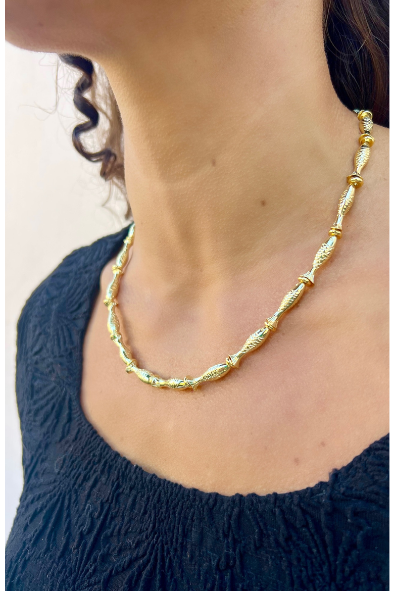 Catch of the Day Necklace, Alternate, color, Gold