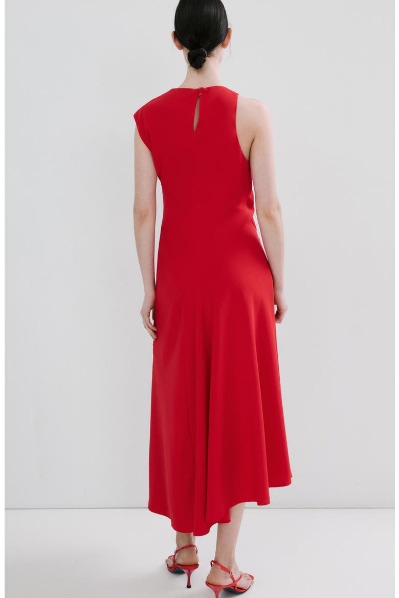 Vestido Sleeveless Asymmetric Midi Dress, Alternate, color, RED