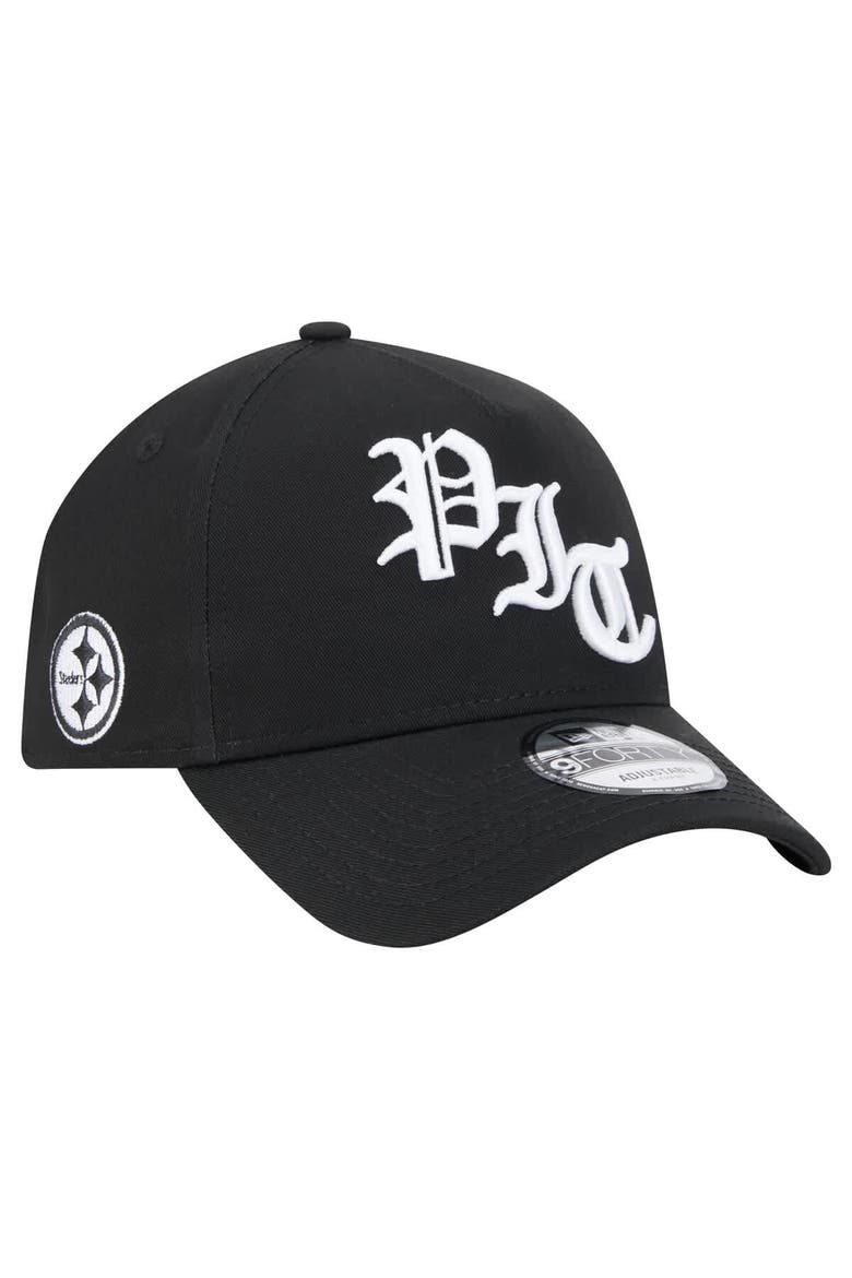 Men's New Era Black Pittsburgh Steelers Mystic 9FORTY A-Frame Adjustable Hat, Main, color, Black