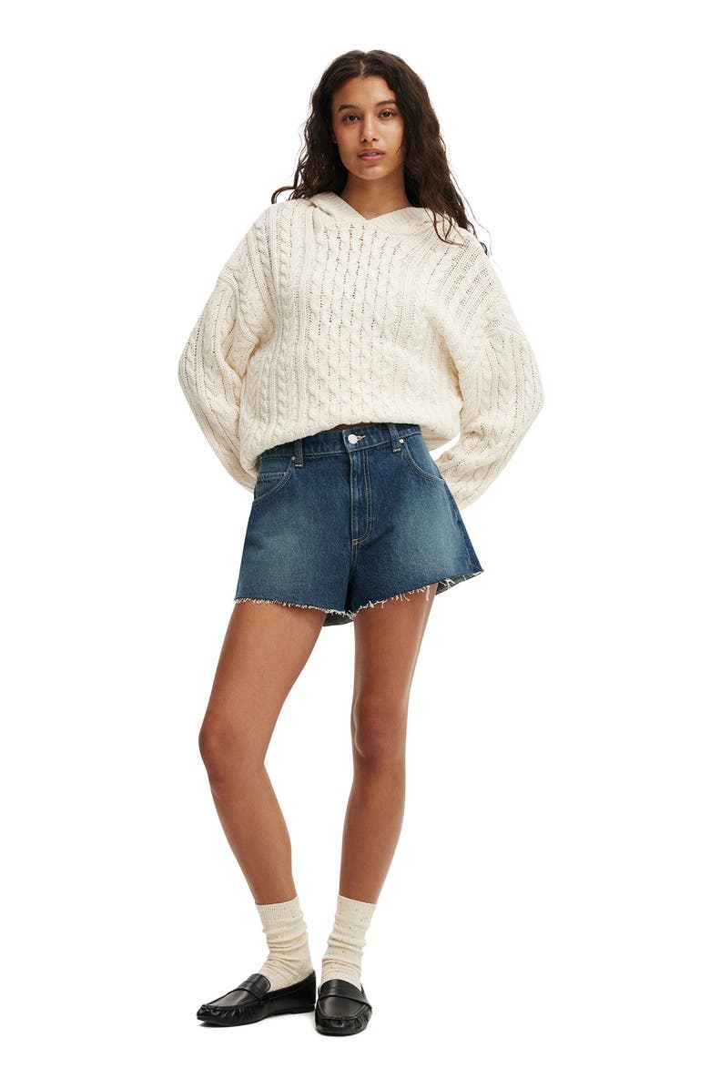 Cotton On Women's Oversized Cable Hoody, Alternate, color, Porcelain