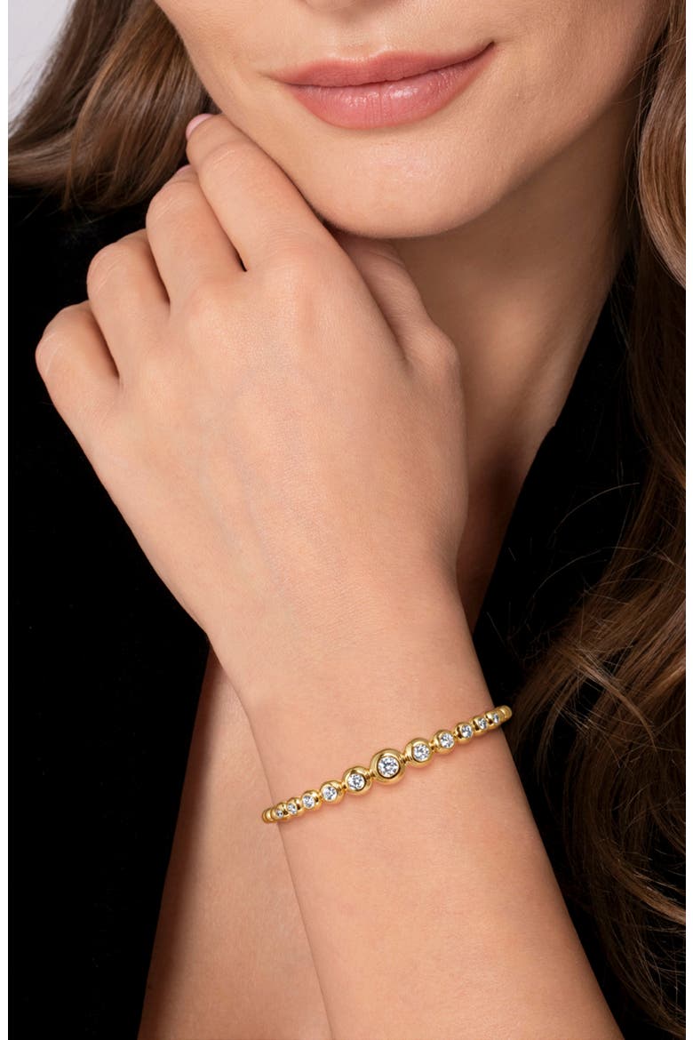 Bujukan Graduating Bezel Diamond Beaded Cuff Bracelet, Alternate, color, 14K YELLOW GOLD