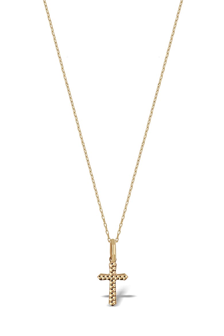 14K Gold Cross Pendant Necklace, Main, color, YELLOW