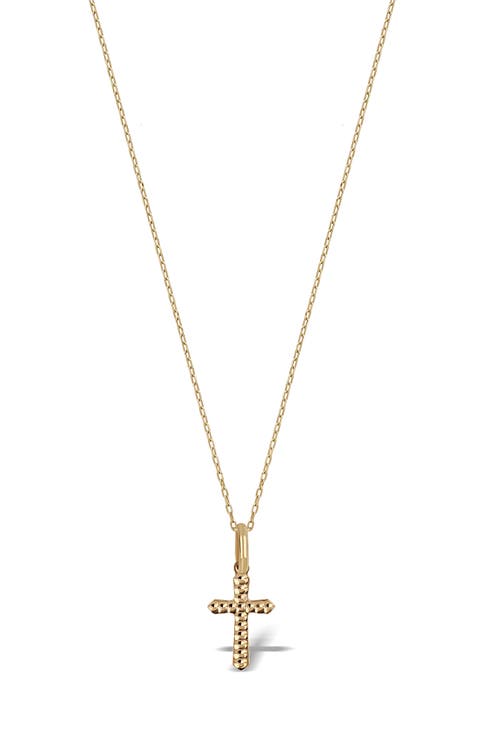 14K Gold Cross Pendant Necklace