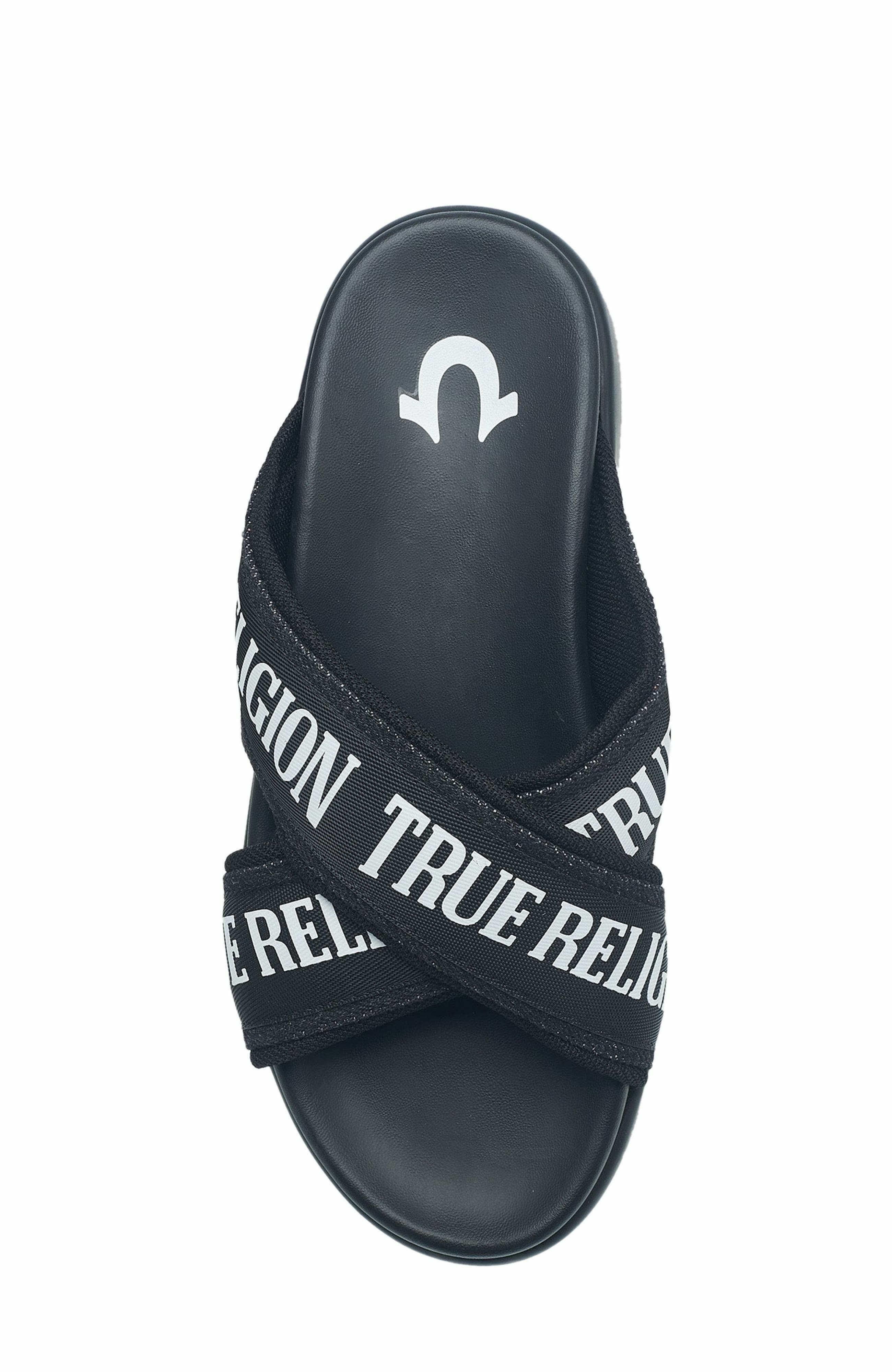 True Religion Alia Cross Strap Slip on Platform Sandal, Alternate, color, 