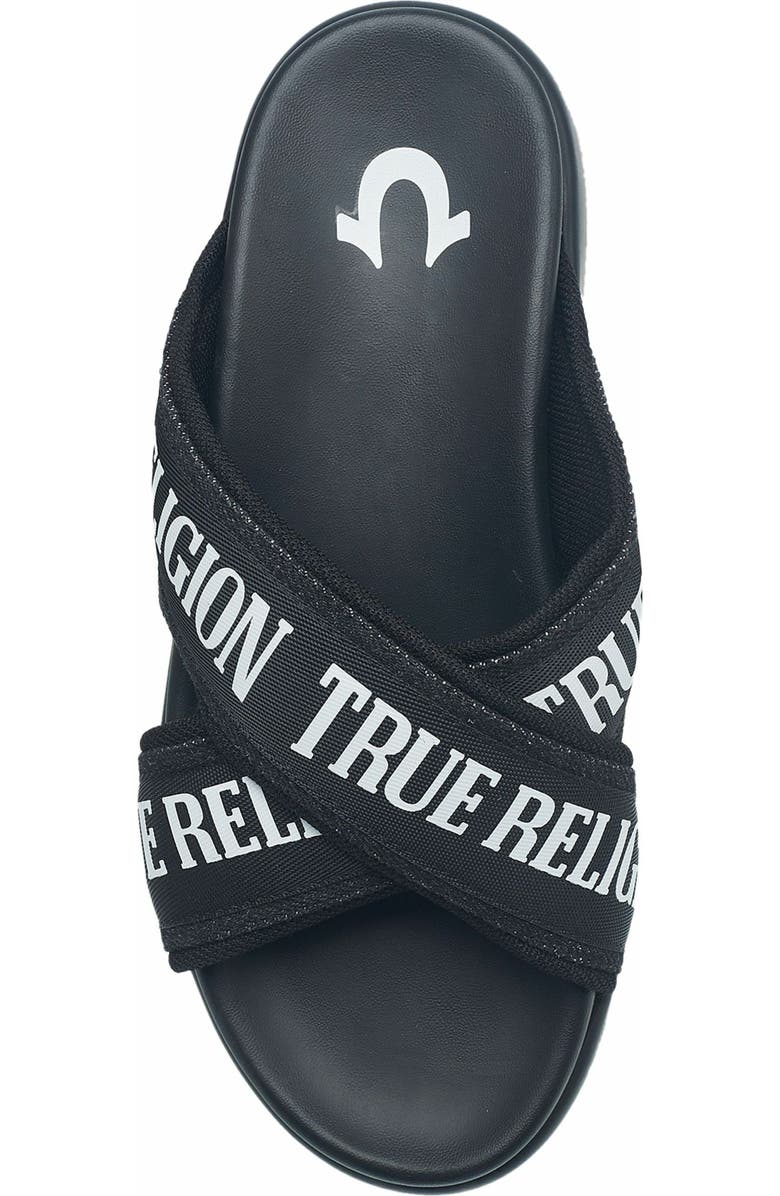 True Religion Alia Cross Strap Slip on Platform Sandal, Alternate, color,