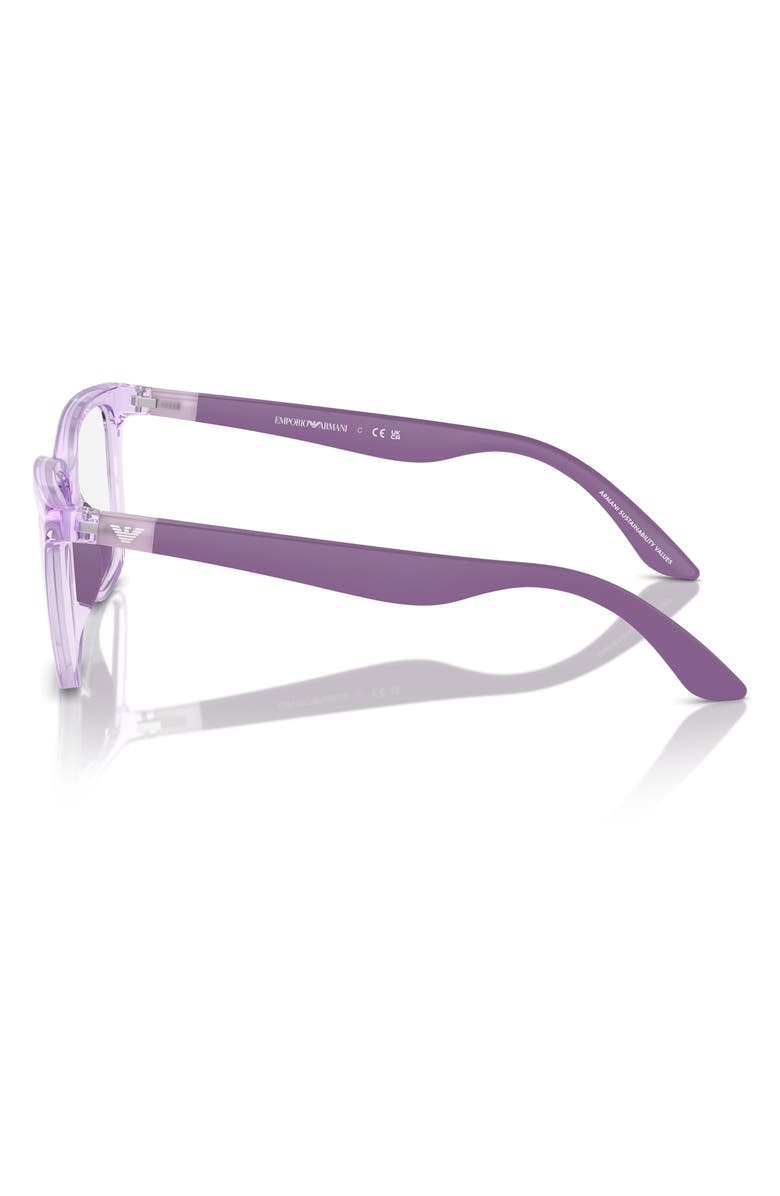 Emporio Armani 49mm Pillow Optical Glasses, Alternate, color, Shiny Purple / Demo Lens