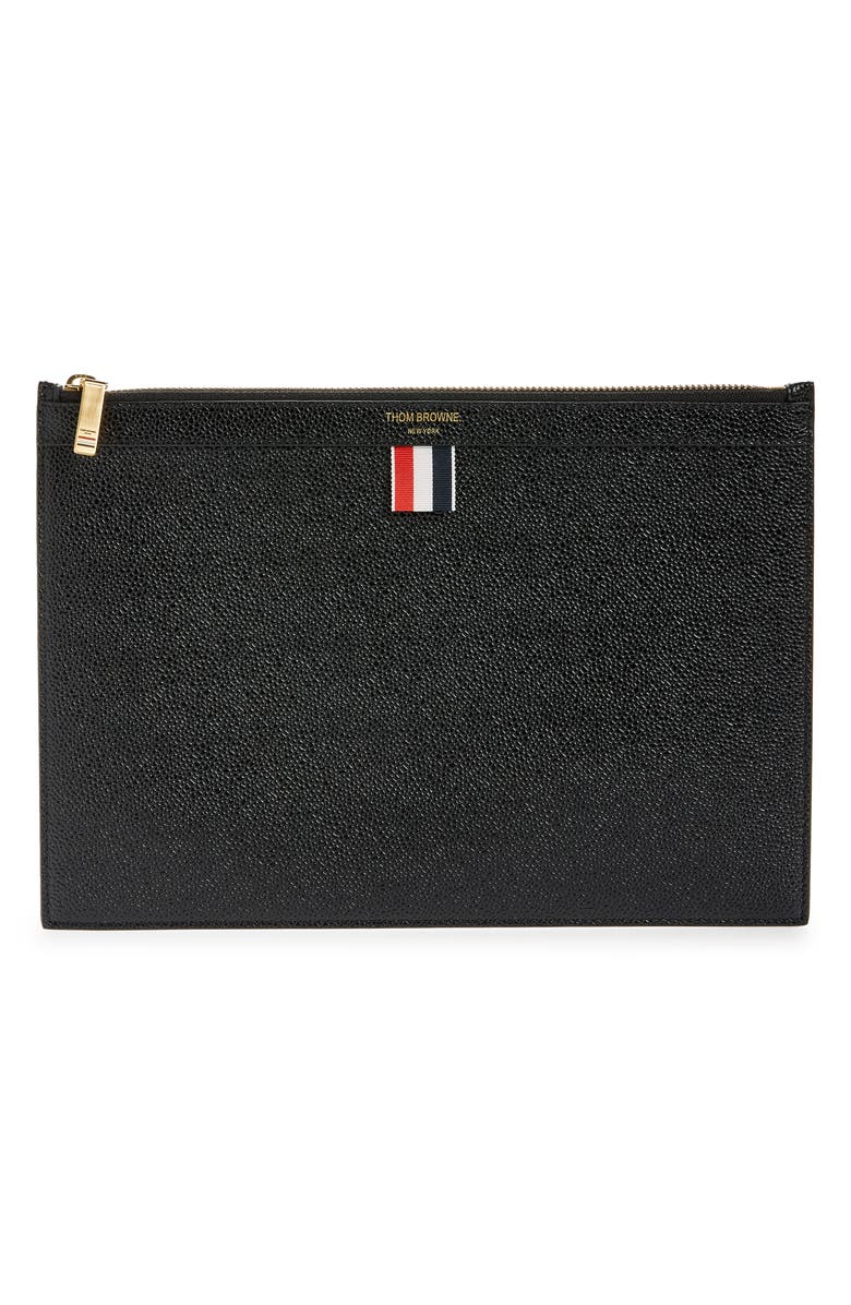 Thom Browne Small Zip Tablet Holder, Main, color, Black