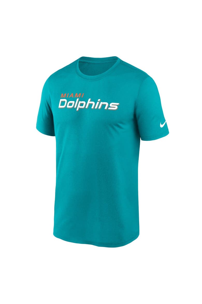 Men's Nike Aqua Miami Dolphins Primetime Legend Wordmark Performance T-Shirt, Alternate, color, Aqua