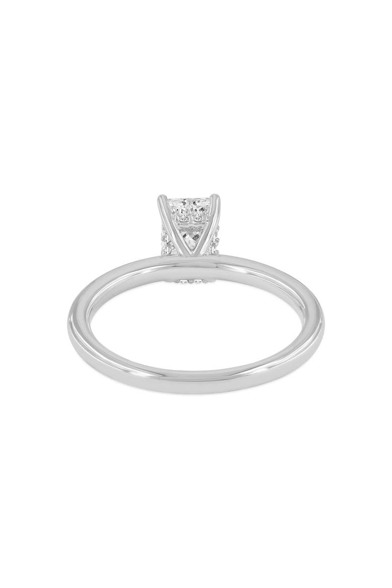Countess 14K White Gold Emerald Cut Lab Grown Diamond Hidden Halo Engagement Ring - 1.05 ctw, Alternate, color, 14K White Gold
