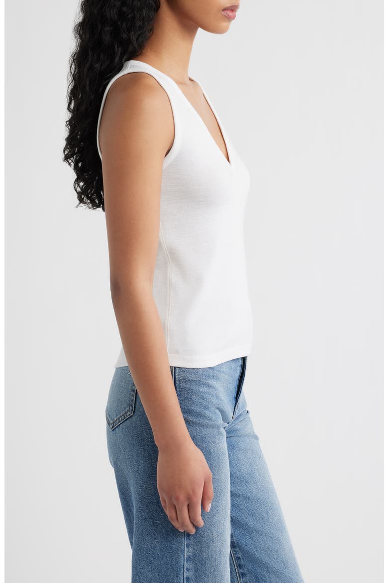 The Knit V-Neck Tank, Alternate, color, WHITE