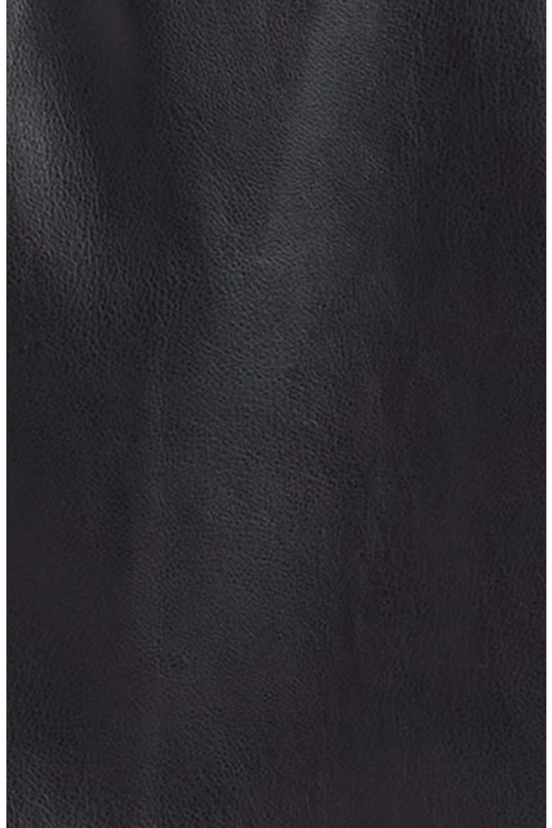 Lydia Faux Leather Snap Front Minidress, Alternate, color, JET