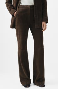 MANGO Selection Suede Flare Leg Pants