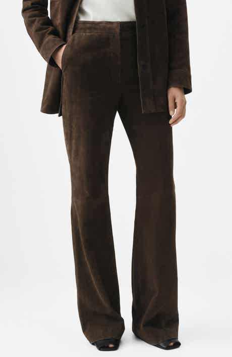 MANGO Selection Suede Flare Leg Pants