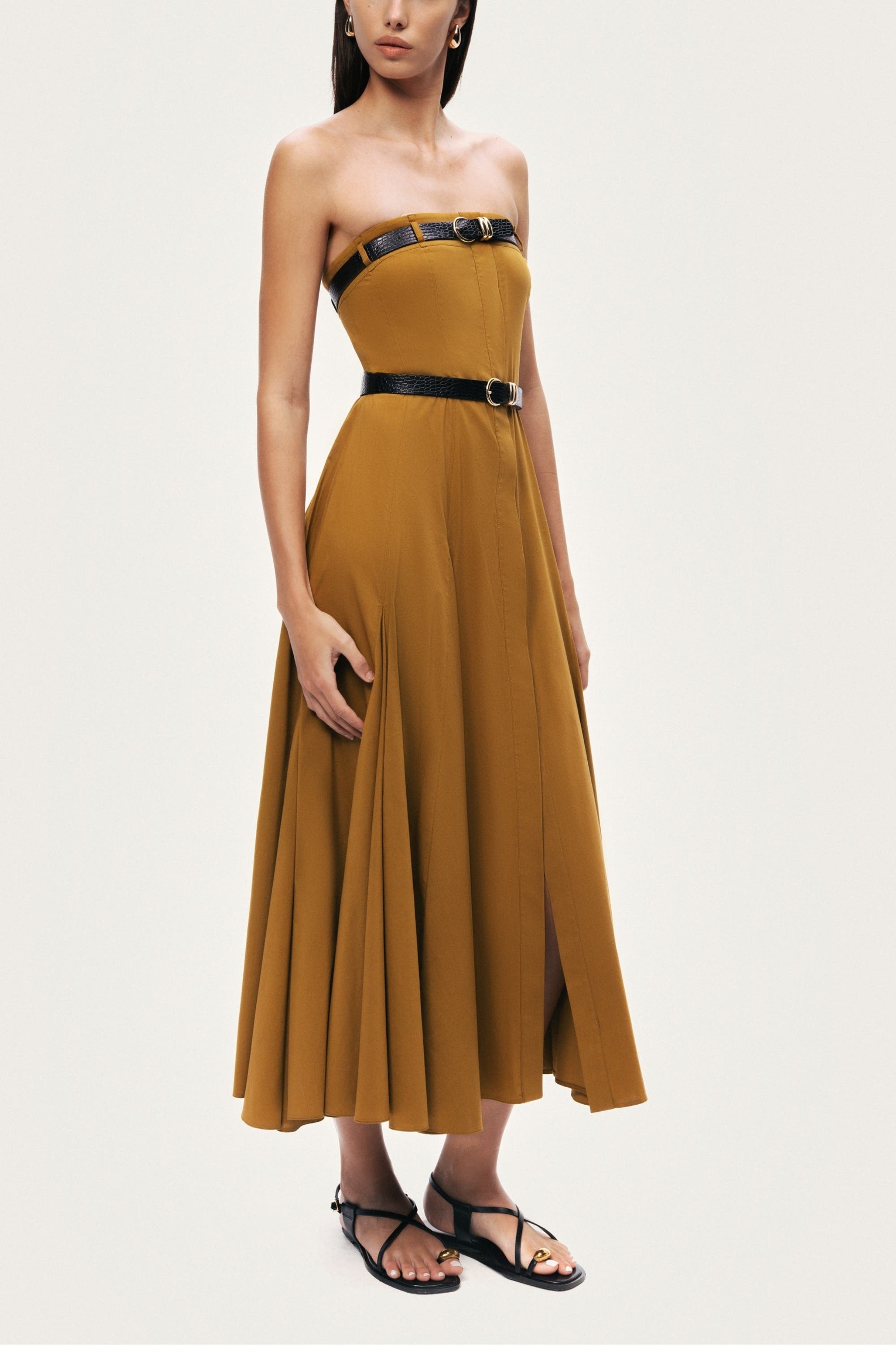Strapless Double Belted Midi Dress - image 2