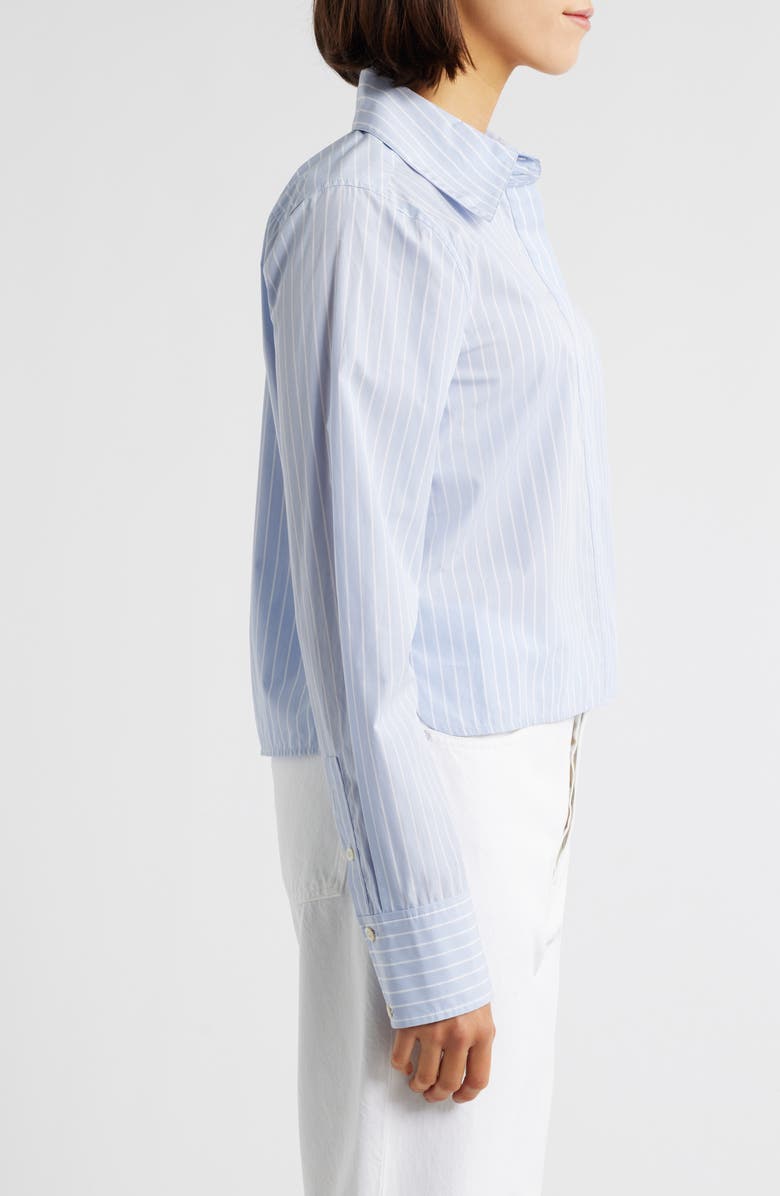 FRAME The Modern Collar Stripe Crop Button-Up Shirt, Alternate, color, Oxford Blue Multi