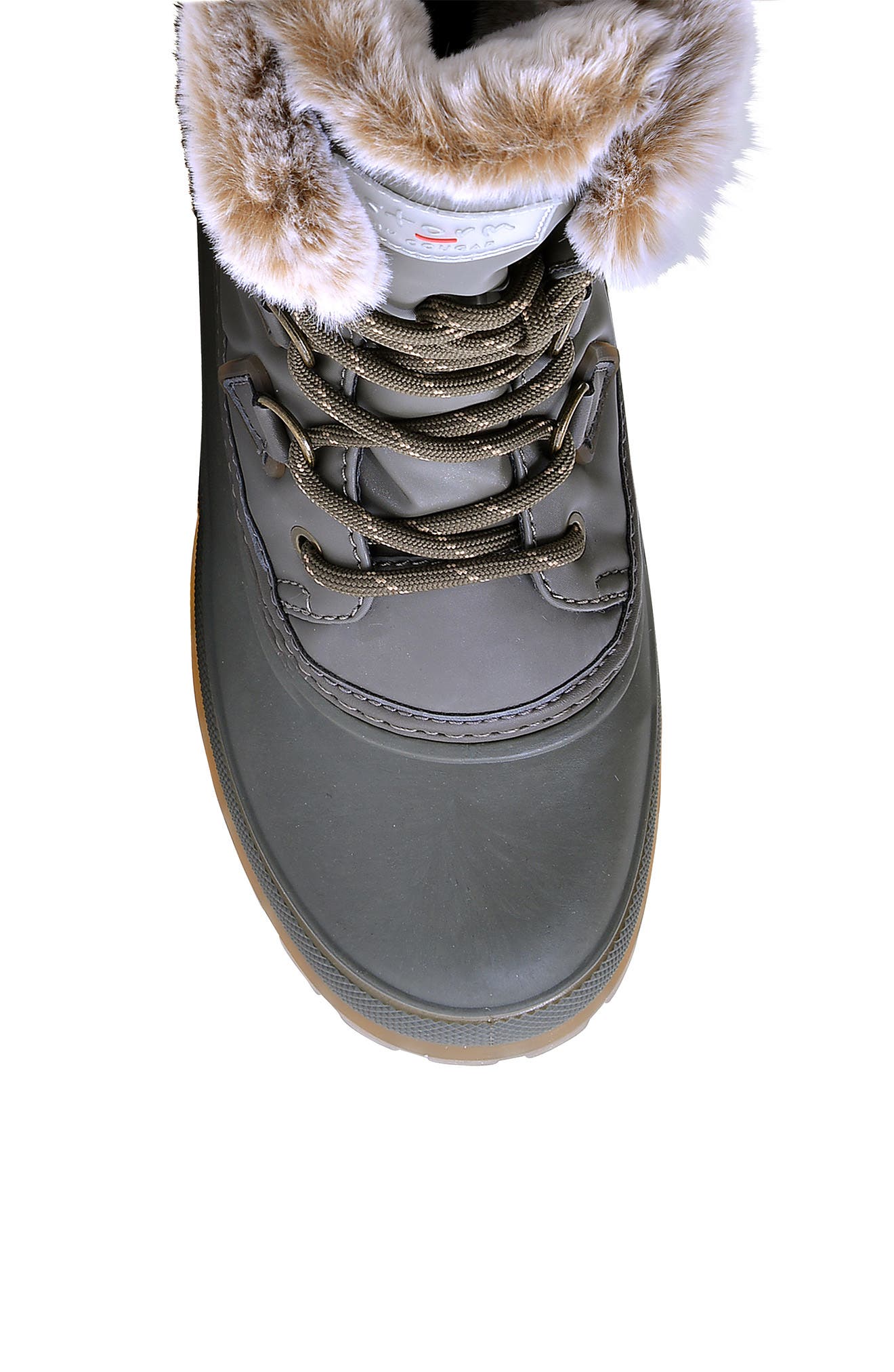 Footwear Grange Faux Fur Cuffed Boot, Alternate, color, DK OLIVE