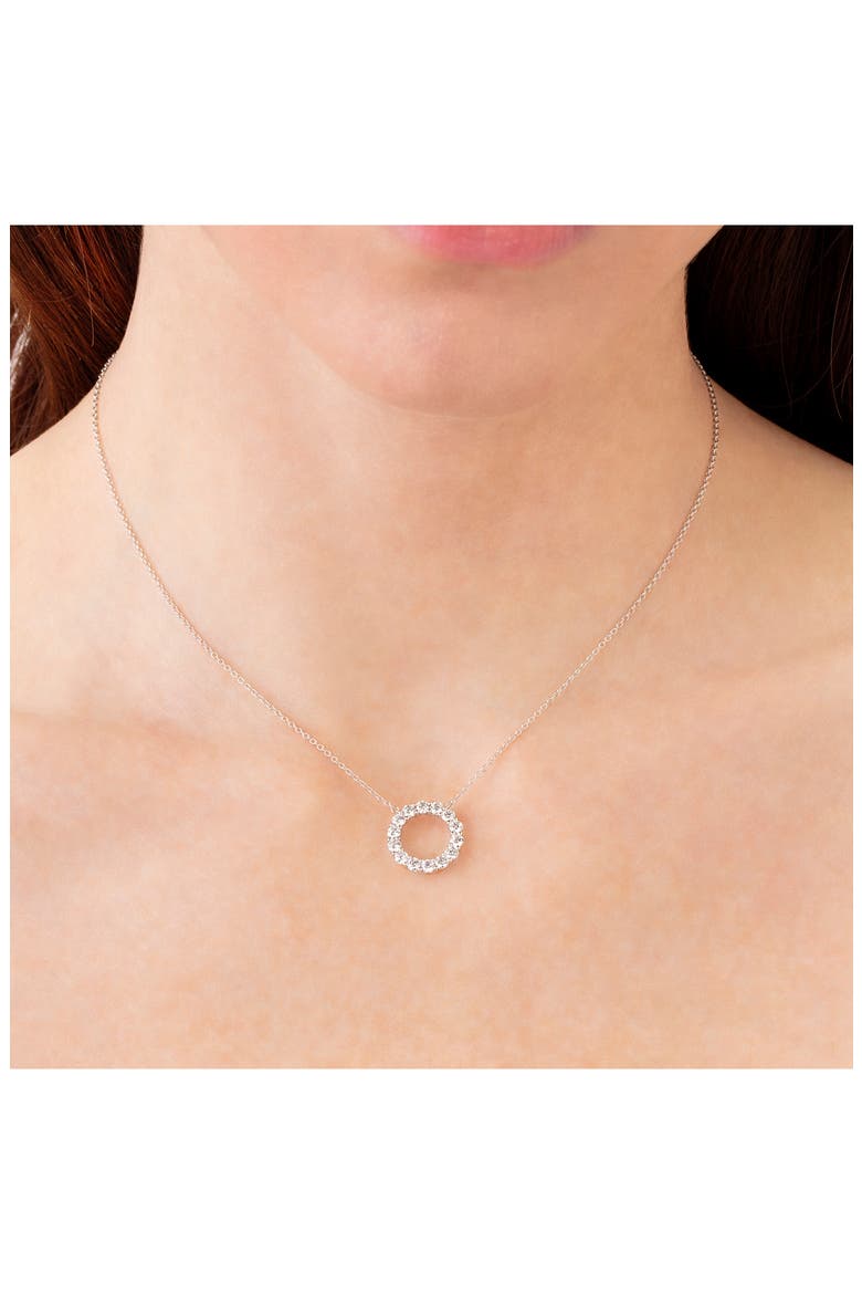 Diamond Circle Pendant Necklace, Alternate, color, WHITE GOLD