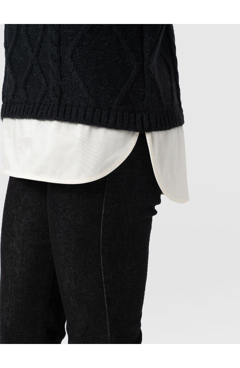 Saint + Sofia Arden Mock Shirt Sweater, Alternate, color, Black