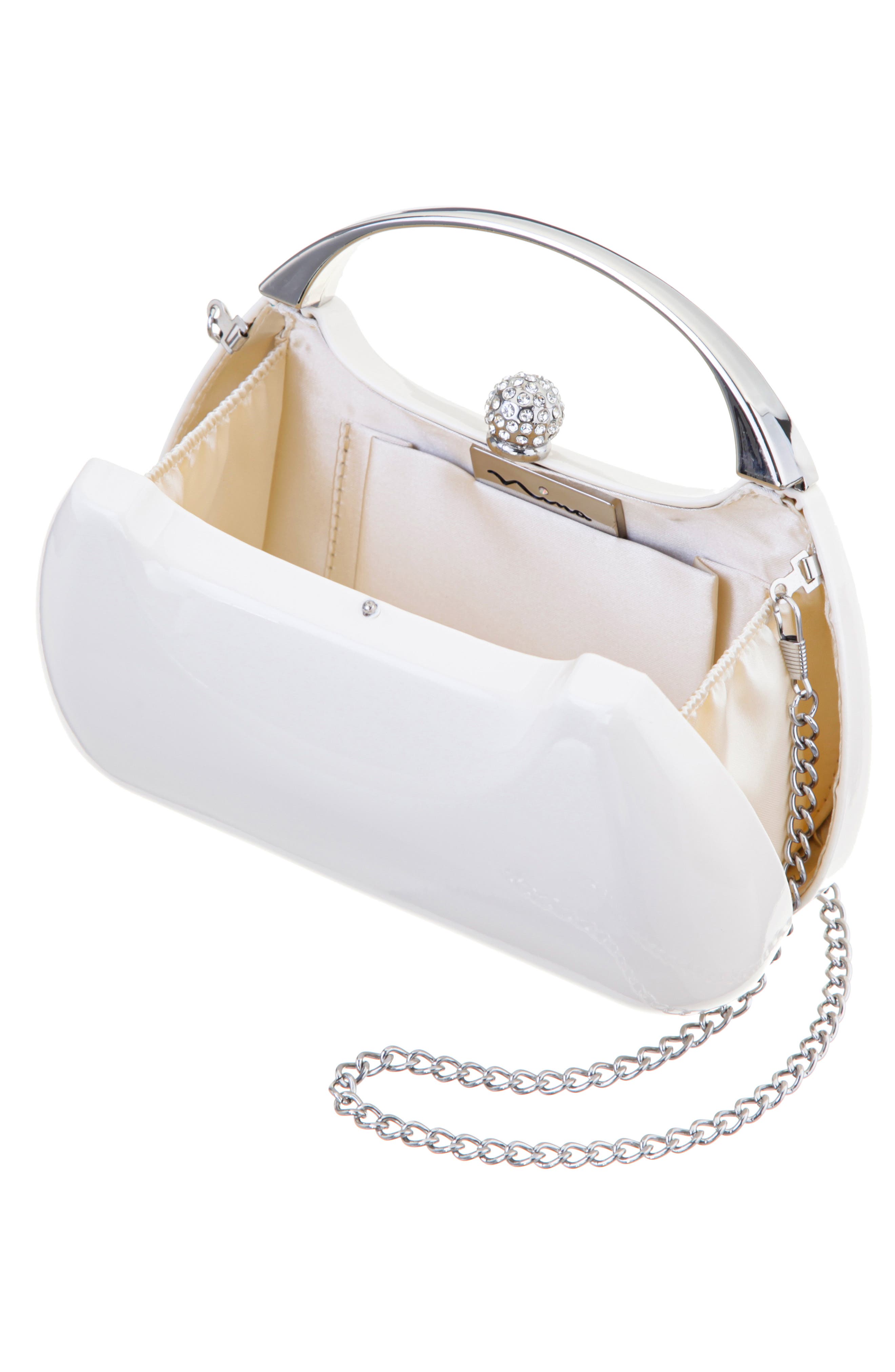 Minaudière Top Handle Bag, Alternate, color, ECRU