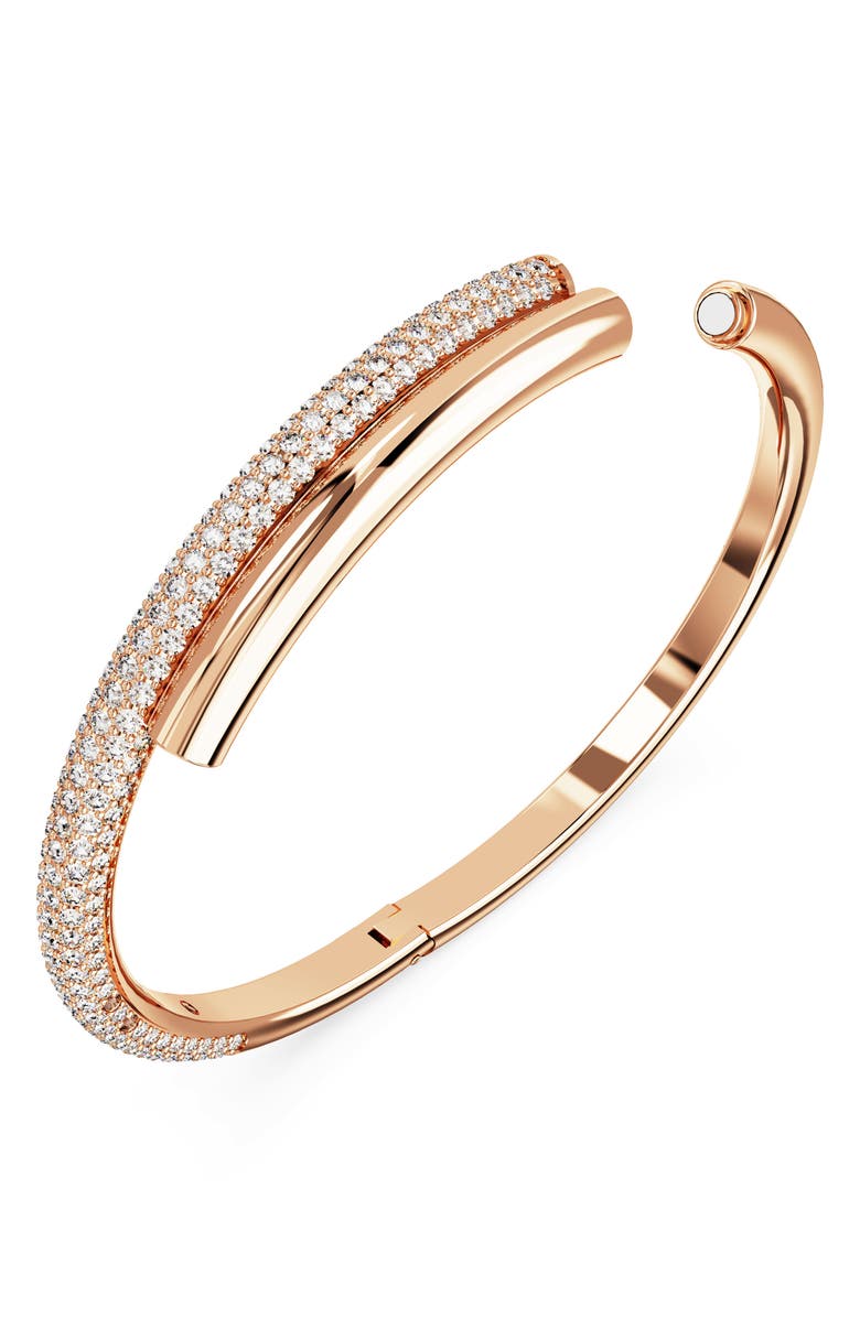 Swarovski Dextera Crystal Bangle, Alternate, color, Rose Gold