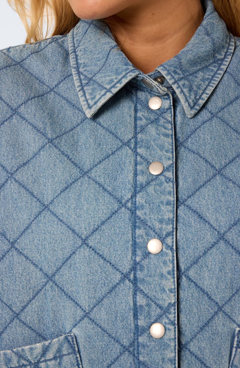 Noisy may Clara Quilted Denim Jacket, Alternate, color, Light Blue Denim