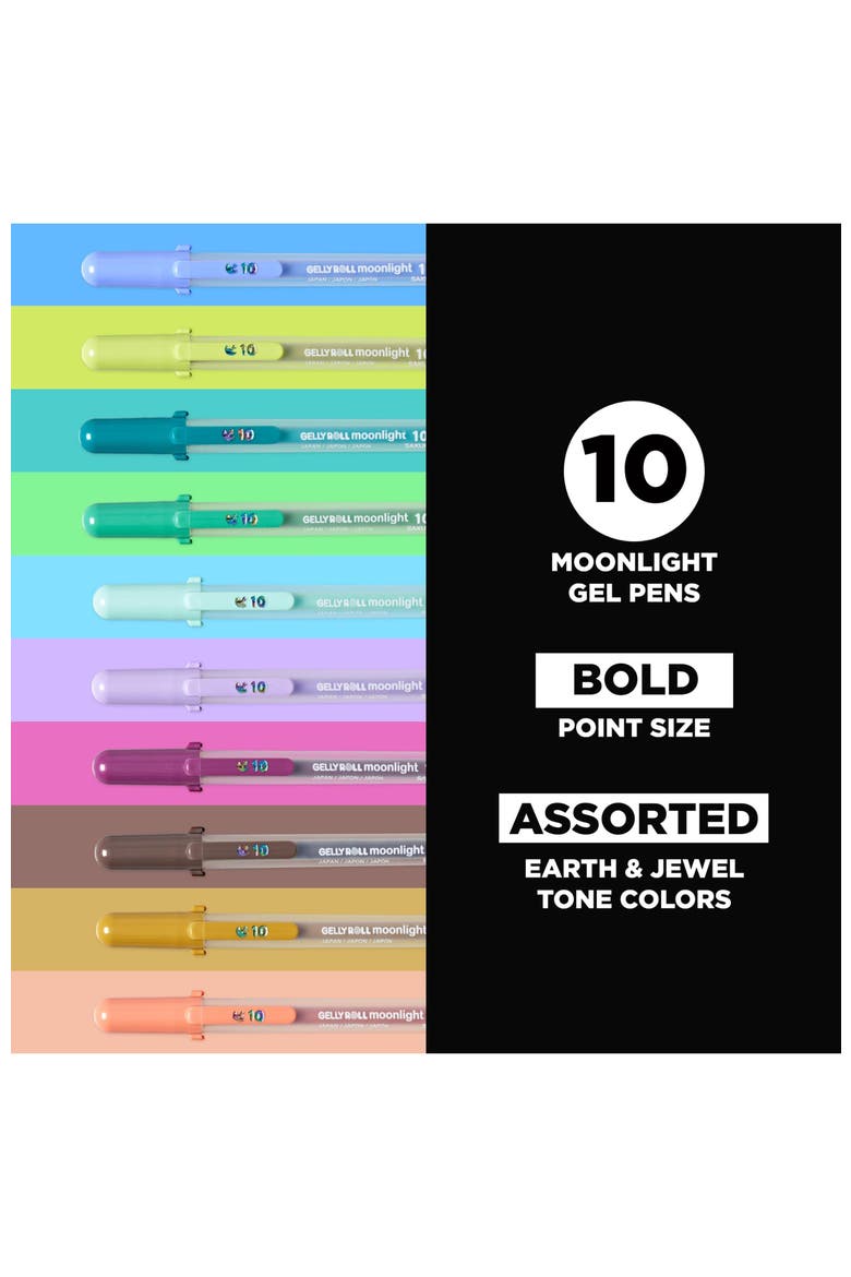 Gelly Roll Moonlight 10 Gel Pens, Assorted, Bold Line, 10 Pack., Alternate, color, Multicolor