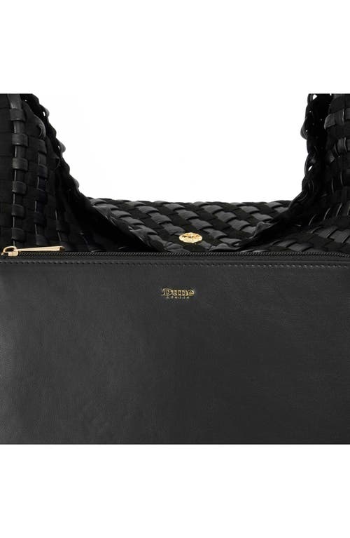 Dune London Deliberate L Woven Shoulder Bag In Black