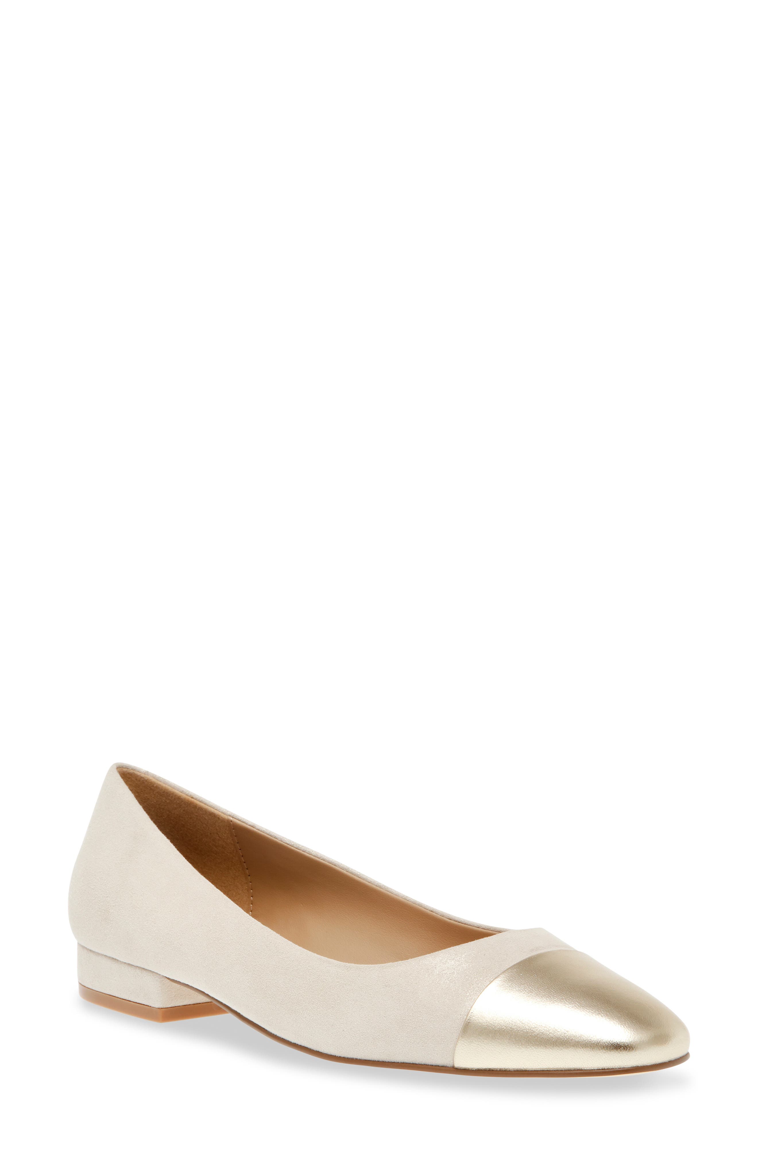Blair Cap Toe Ballet Flat, Main, color, DUSTY GOLD