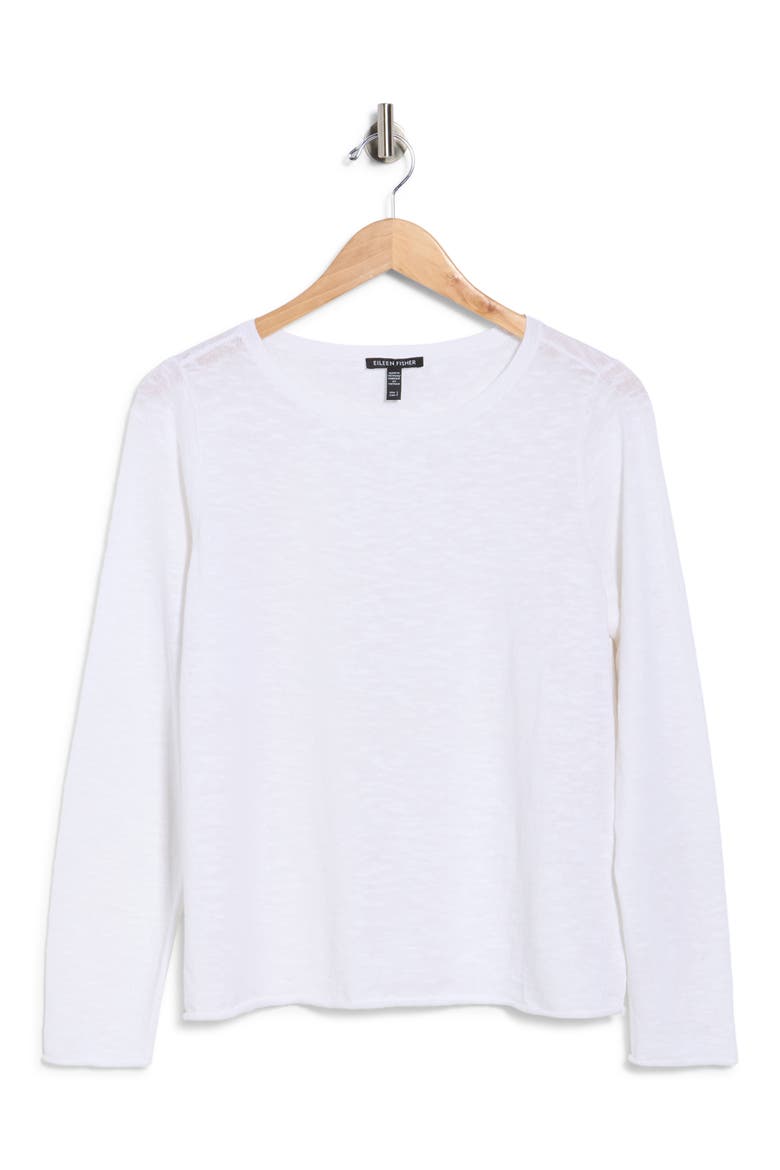 Boat Neck Organic Linen & Cotton Sweater, Alternate, color, WHITE