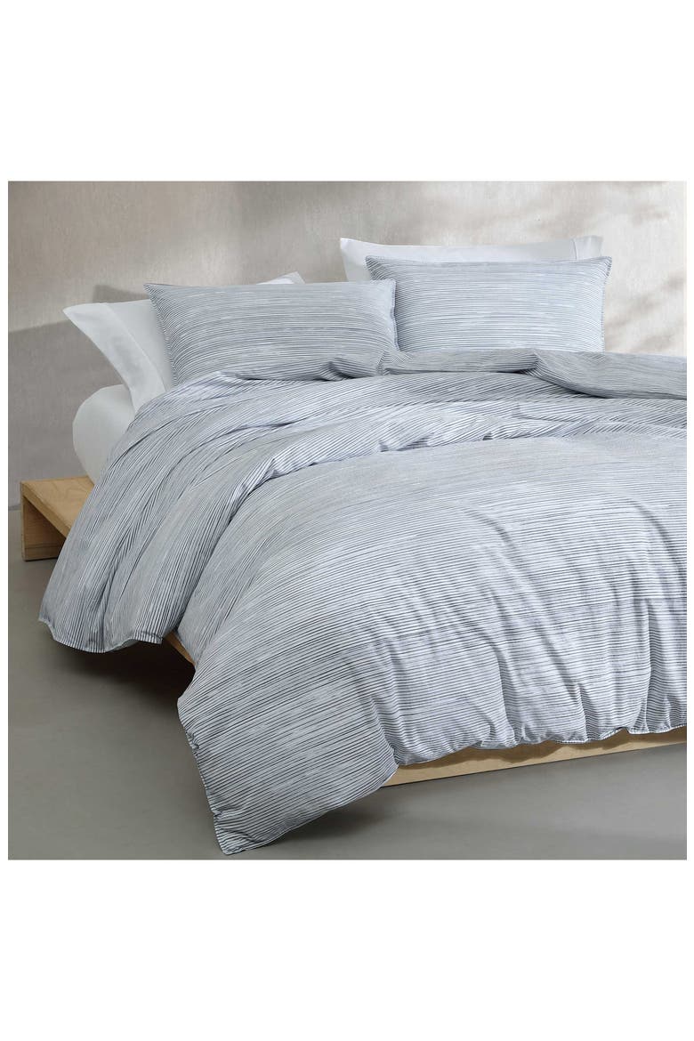 Wavy Stripe Washed Percale Comforter & Sham Set, Alternate, color, LIGHT BLUE