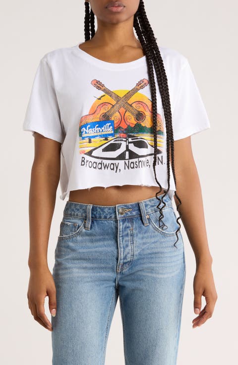 Nashville Broadway Crop Graphic T-Shirt