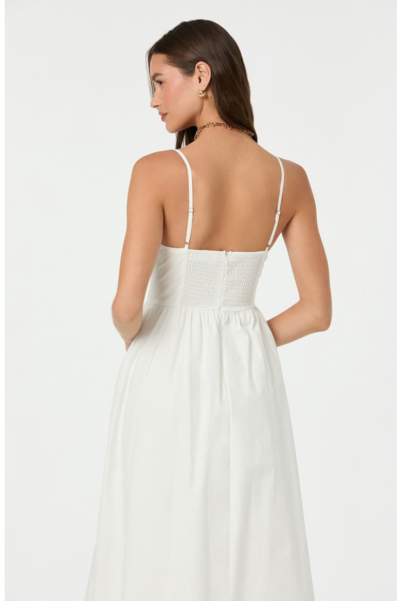 Poplin Bow Detail Midi Dress, Alternate, color, OFF WHITE