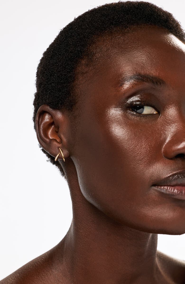 Ana Luisa Solid Yellow Gold - Diamond Aurora Huggie Studs, Alternate, color, Gold