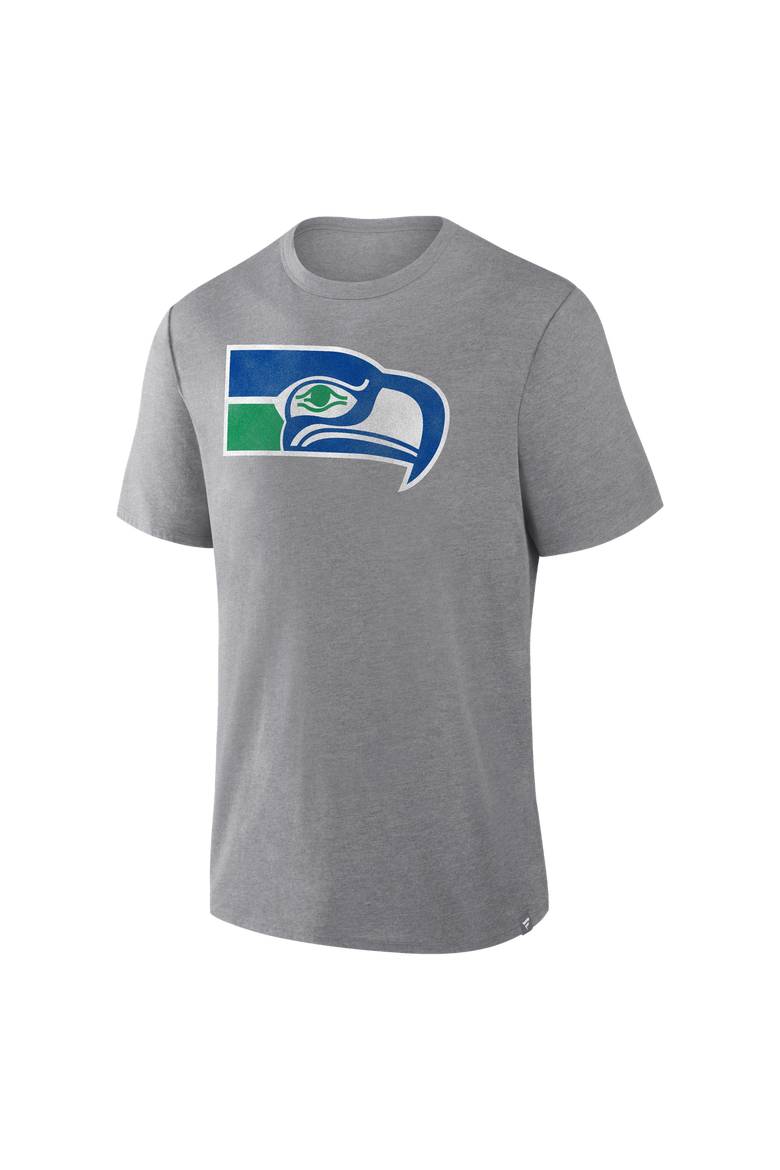 Men's Fanatics Heather Gray Seattle Seahawks Vintage Heritage Tribute Tri-Blend T-Shirt, Alternate, color, Heather Gray