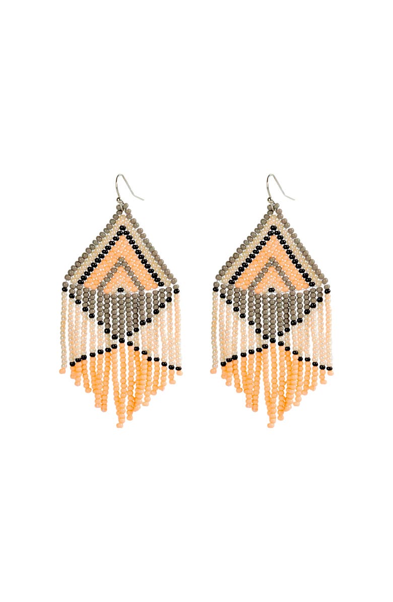 Fosterie Peach Embera Earrings, Main, color, 