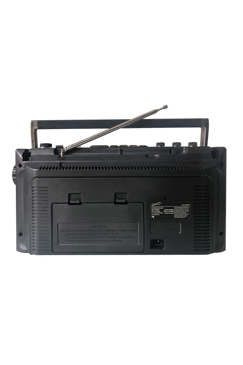 Retro Radio Speaker & Cassette Player w/Bluetooth Black, Alternate, color, Black