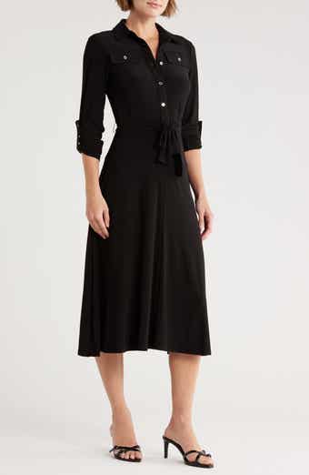 Tommy Hilfiger Roll Tab Sleeve Midi Dress