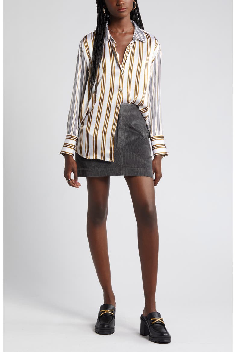 Corduroy Miniskirt, Main, color, GREY THUNDERSTORM